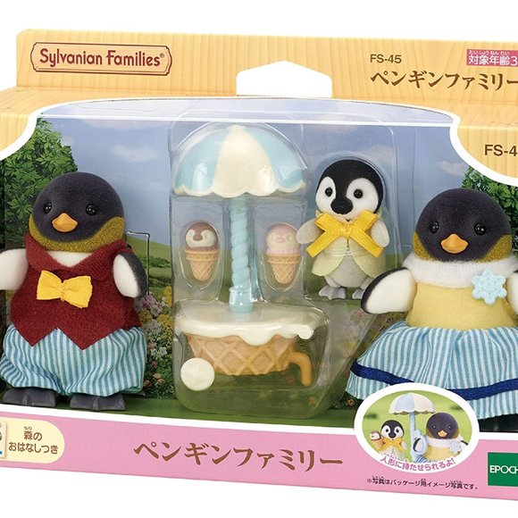 Sylvanian Families Other - Calico Critters PENGUIN Family Ice Cream Cart Sylvanian Families From Japan FS45